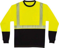 Ergodyne - Size 3XL, Lime/Black, High Visibility, Long Sleeve T-Pocket, - 50 to 54" Chest, 1 Pocket, Polyester - Apex Tool & Supply