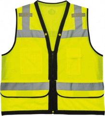 Ergodyne - Size S/M High Visibility Lime Mesh Surveyor's Vest - 36 to 44" Chest, ANSI 107-2015 Type R Class 2, Zipper Closure, 7 Pockets, Polyester - Apex Tool & Supply