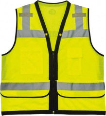 Ergodyne - Size 4X/5XL High Visibility Lime Mesh Surveyor's Vest - 58 to 64" Chest, ANSI 107-2015 Type R Class 2, Zipper Closure, 7 Pockets, Polyester - Apex Tool & Supply