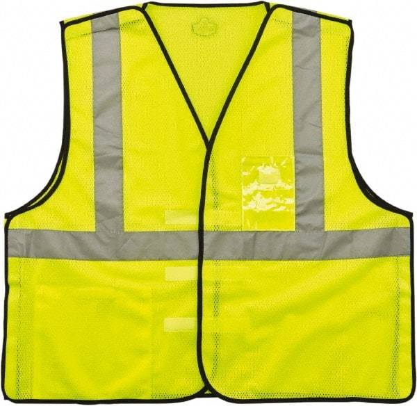 Ergodyne - Size S/M High Visibility Lime Mesh Breakaway Vest - 36 to 44" Chest, ANSI 107-2015 Type R Class 2, Hook & Loop Closure, 2 Pockets, Polyester - Apex Tool & Supply