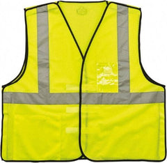 Ergodyne - Size S/M High Visibility Lime Mesh Breakaway Vest - 36 to 44" Chest, ANSI 107-2015 Type R Class 2, Hook & Loop Closure, 2 Pockets, Polyester - Apex Tool & Supply