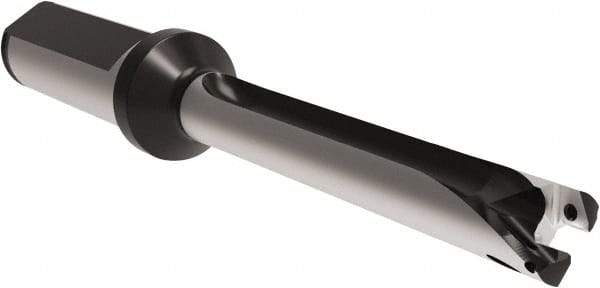 Allied Machine and Engineering - Series 13, 13 to 13.99mm Diam, 3/4" Diam Straight Shank with Flange, Straight Flute Spade Drill - 3-55/64" Max Depth, 4.921" Body Length, 7" OAL, Standard Length, Through Coolant - Apex Tool & Supply