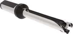 Allied Machine and Engineering - Series 11, 11 to 11.99mm Diam, 16mm Diam Straight Shank with Flange, Straight Flute Spade Drill - 119.9mm Max Depth, 196.4mm OAL, Long Length, Through Coolant - Apex Tool & Supply