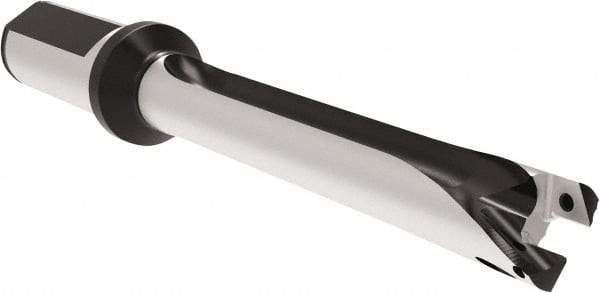 Allied Machine and Engineering - Series 20, 20 to 21.99mm Diam, 25mm Diam Straight Shank with Flange, Straight Flute Spade Drill - 153.9mm Max Depth, 246.9mm OAL, Standard Length, Through Coolant - Apex Tool & Supply