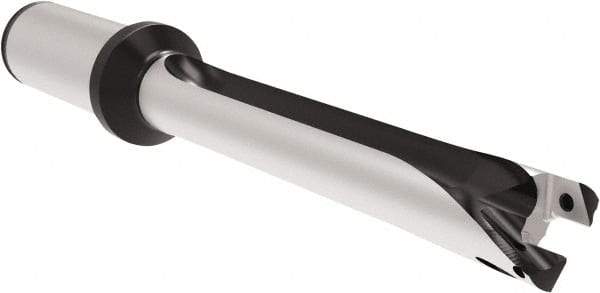 Allied Machine and Engineering - Series 20, 20 to 21.99mm Diam, 25mm Diam Straight Shank with Flange, Straight Flute Spade Drill - 153.9mm Max Depth, 246.9mm OAL, Standard Length, Through Coolant - Apex Tool & Supply