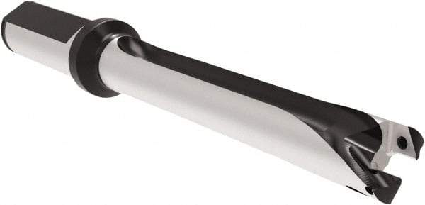 Allied Machine and Engineering - Series 17, 17 to 17.99mm Diam, 20mm Diam Straight Shank with Flange, Straight Flute Spade Drill - 179.9mm Max Depth, 262.8mm OAL, Long Length, Through Coolant - Apex Tool & Supply
