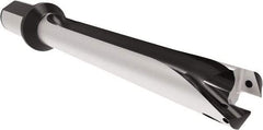 Allied Machine and Engineering - Series 32, 32 to 35mm Diam, 1-1/2" Diam Straight Shank with Flange, Straight Flute Spade Drill - 13-25/32" Max Depth, 15.758" Body Length, 18-11/16" OAL, Long Length, Through Coolant - Apex Tool & Supply
