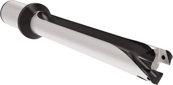 Allied Machine and Engineering - Series 32, 32 to 35mm Diam, 1-1/2" Diam Straight Shank with Flange, Straight Flute Spade Drill - 13-25/32" Max Depth, 15.758" Body Length, 18-11/16" OAL, Long Length, Through Coolant - Apex Tool & Supply