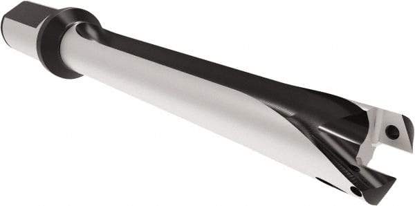 Allied Machine and Engineering - Series 26, 26 to 28.99mm Diam, 32mm Diam Straight Shank with Flange, Straight Flute Spade Drill - 202.9mm Max Depth, 307.4mm OAL, Standard Length, Through Coolant - Apex Tool & Supply