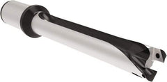 Allied Machine and Engineering - Series 26, 26 to 28.99mm Diam, 32mm Diam Straight Shank with Flange, Straight Flute Spade Drill - 202.9mm Max Depth, 307.4mm OAL, Standard Length, Through Coolant - Apex Tool & Supply