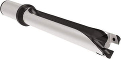 Allied Machine and Engineering - Series 24, 24 to 25.99mm Diam, 25mm Diam Straight Shank with Flange, Straight Flute Spade Drill - 181.9mm Max Depth, 276.7mm OAL, Standard Length, Through Coolant - Apex Tool & Supply