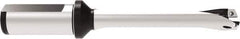 Allied Machine and Engineering - Series 18, 18 to 19.99mm Diam, 25mm Diam Straight Shank with Flange, Straight Flute Spade Drill - 99.9mm Max Depth, 192.8mm OAL, Standard Length, Through Coolant - Apex Tool & Supply