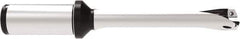 Allied Machine and Engineering - Series 18, 18 to 19.99mm Diam, 25mm Diam Straight Shank with Flange, Straight Flute Spade Drill - 99.9mm Max Depth, 192.8mm OAL, Standard Length, Through Coolant - Apex Tool & Supply