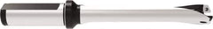 Allied Machine and Engineering - Series 17, 17 to 17.99mm Diam, 20mm Diam Straight Shank with Flange, Straight Flute Spade Drill - 89.9mm Max Depth, 172.9mm OAL, Standard Length, Through Coolant - Apex Tool & Supply