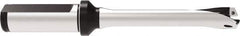 Allied Machine and Engineering - Series 15, 15 to 15.99mm Diam, 20mm Diam Straight Shank with Flange, Straight Flute Spade Drill - 80mm Max Depth, 159.5mm OAL, Standard Length, Through Coolant - Apex Tool & Supply