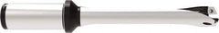 Allied Machine and Engineering - Series 20, 20 to 21.99mm Diam, 25mm Diam Straight Shank with Flange, Straight Flute Spade Drill - 110mm Max Depth, 202.9mm OAL, Standard Length, Through Coolant - Apex Tool & Supply