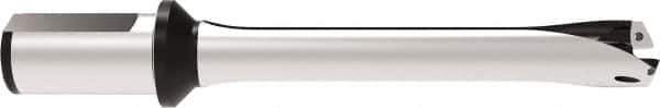 Allied Machine and Engineering - Series 32, 32 to 35mm Diam, 1-1/2" Diam Straight Shank with Flange, Straight Flute Spade Drill - 4-9/64" Max Depth, 9-1/32" OAL, Standard Length, Through Coolant - Apex Tool & Supply