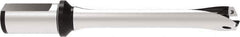 Allied Machine and Engineering - Series 26, 26 to 28.99mm Diam, 32mm Diam Straight Shank with Flange, Straight Flute Spade Drill - 145mm Max Depth, 249.4mm OAL, Standard Length, Through Coolant - Apex Tool & Supply