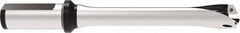 Allied Machine and Engineering - Series 24, 24 to 25.99mm Diam, 25mm Diam Straight Shank with Flange, Straight Flute Spade Drill - 129.9mm Max Depth, 224.7mm OAL, Standard Length, Through Coolant - Apex Tool & Supply