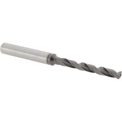 Iscar - 4mm 140° Solid Carbide Jobber Drill - TiAlN Finish, Right Hand Cut, Spiral Flute, Straight Shank, 74mm OAL, Standard Point - Apex Tool & Supply