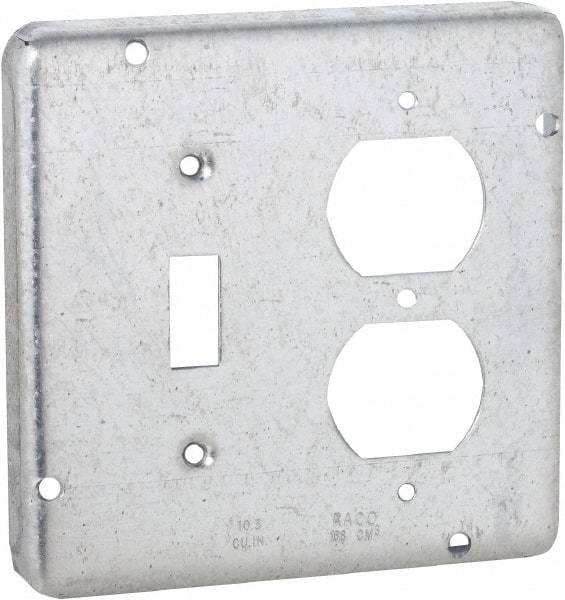 Hubbell-Raco - Electrical Outlet Box Steel Cover - Includes Mounting Hardware - Apex Tool & Supply