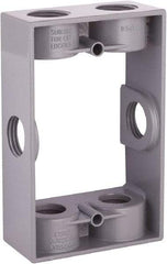 Hubbell-Raco - 1 Gang, (6) 1/2" Knockouts, Aluminum Rectangle Device Box - 4-9/16" Overall Height x 1.344" Overall Depth, Weather Resistant - Apex Tool & Supply