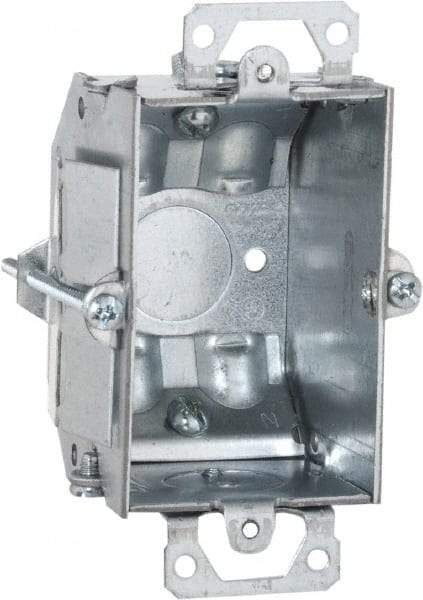 Hubbell-Raco - 1 Gang, (1) 1/2" Knockout, Steel Rectangle Switch Box - 4-7/32" Overall Height x 3" Overall Width x 2-1/4" Overall Depth - Apex Tool & Supply