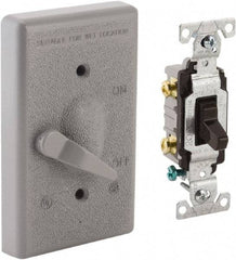 Hubbell-Raco - 1 Outlet, Powder Coat Finish, Rectangle Weather Resistant Box Cover - 0.859" Long x 2.828" Wide x 4.609" High, Wet Location, Aluminum, CSA Certified & UL Listed - Apex Tool & Supply