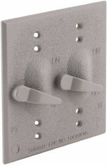 Hubbell-Raco - 2 Outlet, Powder Coat Finish, Rectangle Weather Resistant Box Cover - 0.859" Long x 4-17/32" Wide x 4-17/32" High, Wet Location, Aluminum, CSA Certified & UL Listed - Apex Tool & Supply