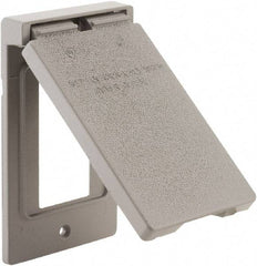 Hubbell-Raco - 1 Outlet, Powder Coat Finish, Rectangle Weather Resistant Box Cover - 0.797" Long x 2-3/4" Wide x 4-1/2" High, Wet Location, Aluminum, UL Listed - Apex Tool & Supply