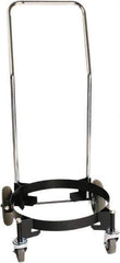 Guardair - 130 Lb Load Capacity, 30 Gal Drum Dolly - 22.13" Wide x 35-22/25" High, 4 Steel Wheels - Apex Tool & Supply