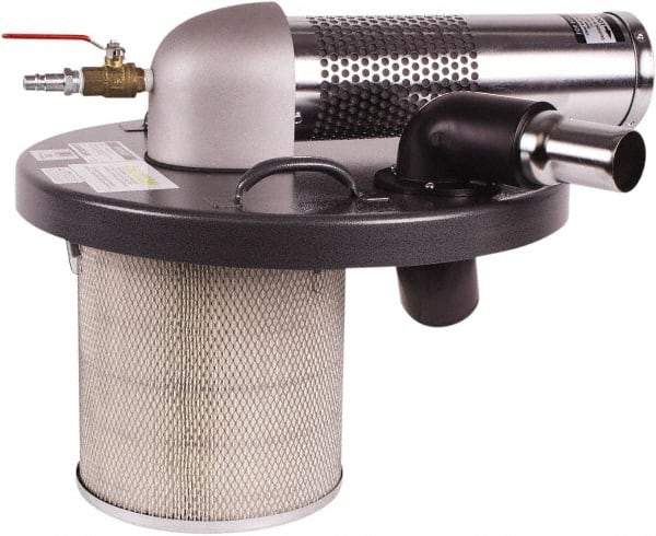 Guardair - Air Powered Wet/Dry Drum Vacuum Head - 20' Hose Length, 1-1/2" Vacuum Hose Fitting, 105" Water Lift, Use with 1-1/2" Hoses - Apex Tool & Supply