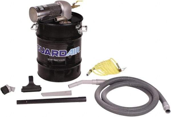 Guardair - 10 Gal Steel Tank, Air Powered Wet/Dry Vacuum - 5 Peak hp, 10' Hose Fitting, Cordless, Cartridge Filter - Apex Tool & Supply
