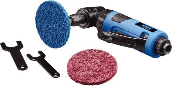 Norton - 2" Max Disc, 18,000 RPM, Pneumatic Handheld Disc Sander - 1/4" Inlet, 0.45 hp, 90 psi, Includes (25) 2" Norton Blaze R980P Discs, (50) 2" Norton Rapid Prep Discs & (1) 2" Medium Density Back-Up Pad - Apex Tool & Supply