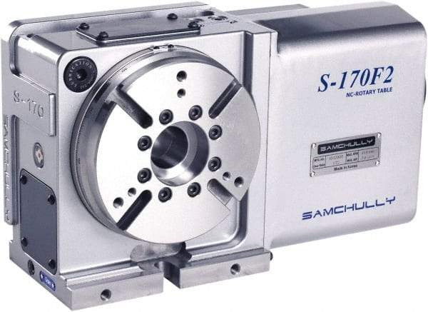 Samchully - 1 Spindle, 310mm Horizontal & Vertical Rotary Table - 350 kg (770 Lb) Max Horiz Load, 225mm Centerline Height, 105mm Through Hole - Apex Tool & Supply