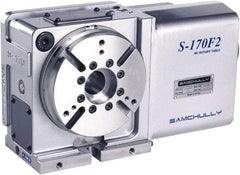 Samchully - 1 Spindle, 310mm Horizontal & Vertical Rotary Table - 350 kg (770 Lb) Max Horiz Load, 225mm Centerline Height, 105mm Through Hole - Apex Tool & Supply