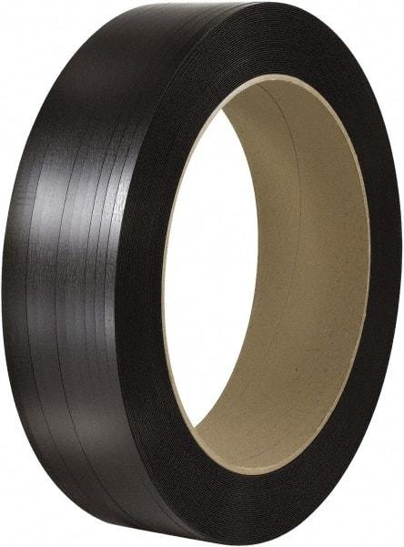 Made in USA - 4,500' Long x 1/2" Wide, Coil Case Polyester Hand Strapping - 500 Lb Capacity, 0.015" Thick - Apex Tool & Supply