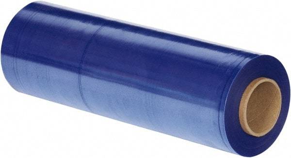 Made in USA - 18" x 1,500' 100 Gauge Blue UVI Hand Stretch Film - Apex Tool & Supply