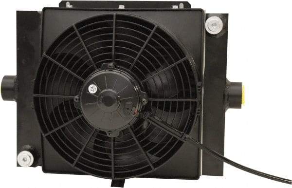 AKG Thermal Systems - SAE #16, 1 Fan Mount, Liquid-To-Air Aluminum Brazed Process Equipment Heat Exchanger - Oil Cooler, Ethylene Glycol/Water Mixture Cooler, 13" High x 15.75" Wide x 6.52" Deep, 40,747 BTU/Hr, 250°F Max - Apex Tool & Supply