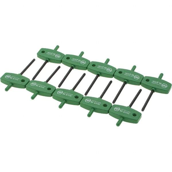 Wiha - T15 Torx Key - Wing Handle, 45mm Length Under Head, 3.1" OAL - Apex Tool & Supply