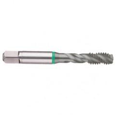 M22x2.5 6H 4-Flute Cobalt Green Ring Semi-Bottoming 40 degree Spiral Flute Tap-TiCN - Apex Tool & Supply