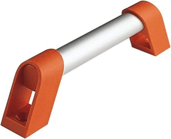 Electro Hardware - 15-3/4" Between Centers 1/4" Hole, Plastic/Aluminum Tubular Pull Handle - 1.02" Handle Width, 2.09" Handle Height, 16.68" OAL, 0.79" Handle Diam, Plastic Finish - Apex Tool & Supply