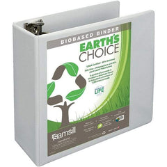 Samsill - 700 Sheet Capacity, 8-1/2 x 11", View Ring Binder - Polypropylene, White - Apex Tool & Supply