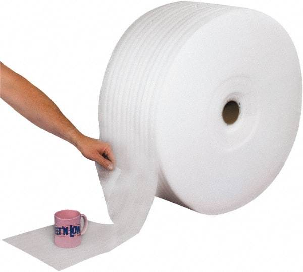 Made in USA - 1,250' Long x 18" Wide x 1/16" Thick, Foam Roll - White - Apex Tool & Supply