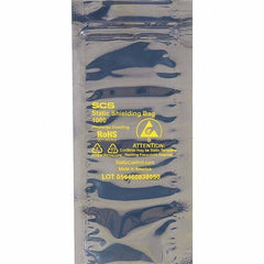 Made in USA - 8" Long x 4" Wide, 3.1 mil Thick, Self Seal Static Shield Bag - Transparent, Metal-In, Standard Grade - Apex Tool & Supply