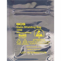 Made in USA - 5" Long x 4" Wide, 3.1 mil Thick, Self Seal Static Shield Bag - Transparent, Metal-In, Standard Grade - Apex Tool & Supply