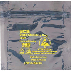 Made in USA - 4" Long x 4" Wide, 3.1 mil Thick, Self Seal Static Shield Bag - Transparent, Metal-In, Standard Grade - Apex Tool & Supply