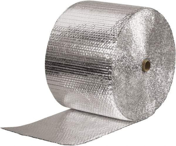 Made in USA - 125' Long x 12" Wide x 3/16" Thick, Bubble Roll - Silver - Apex Tool & Supply