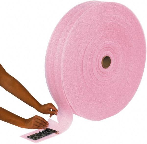 Made in USA - 6,600" Long x 6" Wide, Antistatic Foam Roll - Pink, Standard Grade - Apex Tool & Supply