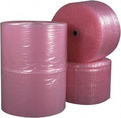 Made in USA - 9,000" Long x 24" Wide, Antistatic Bubble Roll - Pink, Standard Grade - Apex Tool & Supply